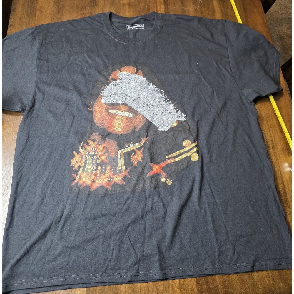 Headgear Classics Michael Jackson Graphic T Shirt Mens 3XL Black Rhinestone